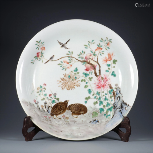 A Famille Rose Porcelain Plate