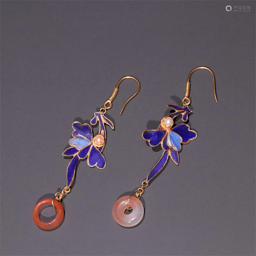 A Pair of Gilt Silver Earrings