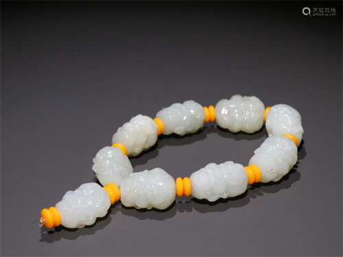 A Carved Jade Bracelet