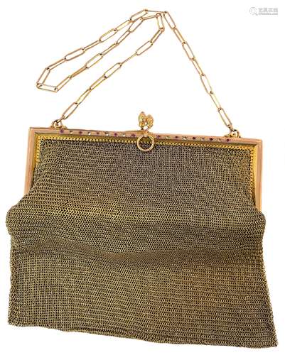 Two early 20th century mesh style dance purses,