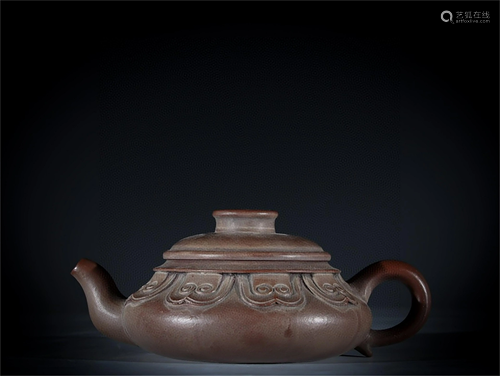 A Carved Yixing Zisha Teapot