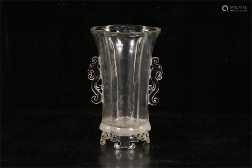 A Carved Rock Crystal Vase