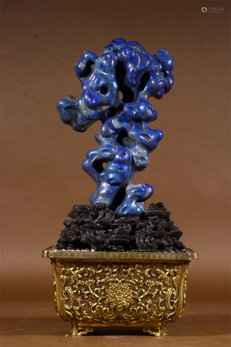 A Carved Lapis Lazuli Bonsai