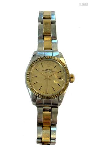 Rolex - A lady's two colour 'Oyster Perpetual Date' wristwat...