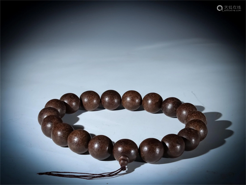 A Carved Agarwood Bracelet