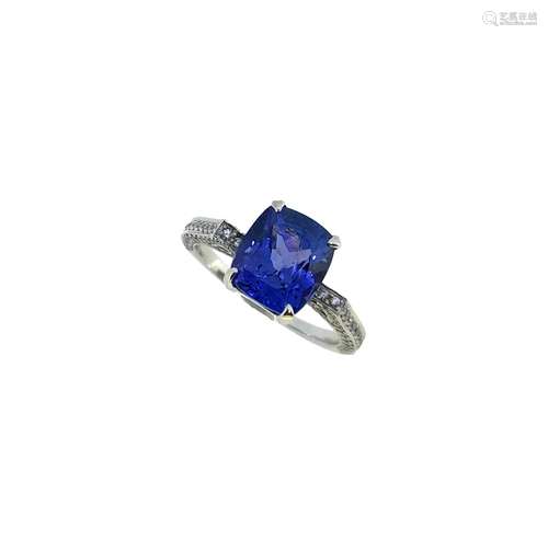 A tanzanite and diamond ring,