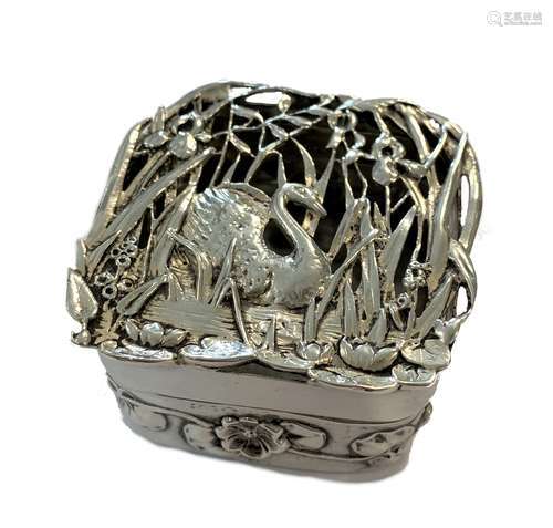 An Edward VII silver Art Nouveau box,