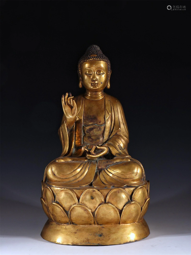 A Gilt Bronze Buddha Statue