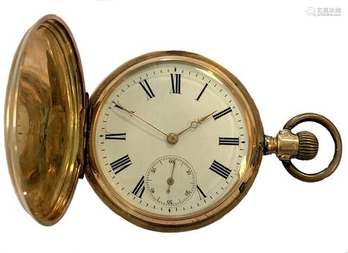 Grosjean Frères - A Swiss 14ct gold full hunter pocket watch...