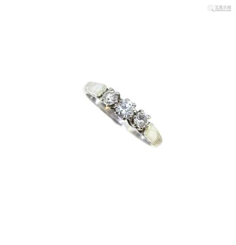 A three stone diamond ring,