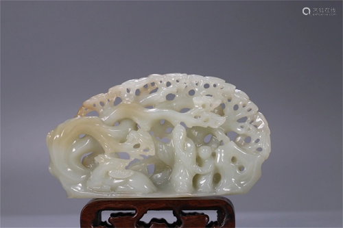 A Carved Jade Figure Patteredn Decoration