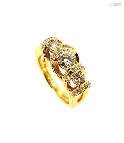 A modern fancy twist diamond ring,