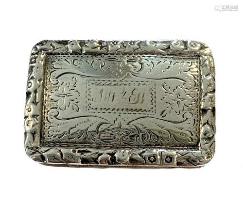 A George IV silver vinaigrette, mark of Nathaniel Mills,