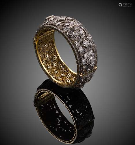 An Indian polki diamond bangle,