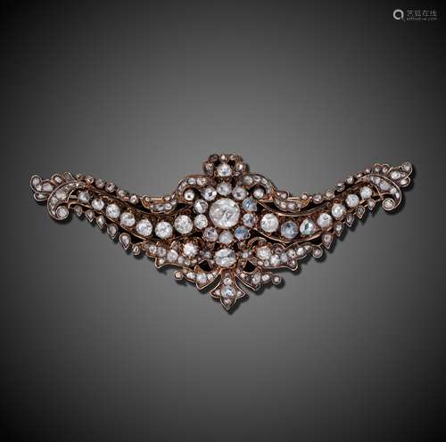 An impressive Victorian diamond brooch,