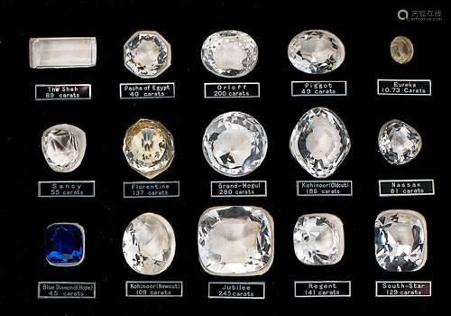 A cased set of historical diamonds together with a cased set...