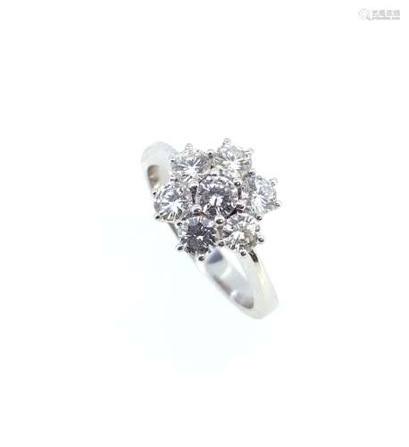 A modern diamond cluster ring,