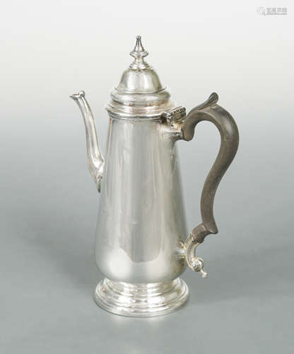 A George V silver coffee pot,