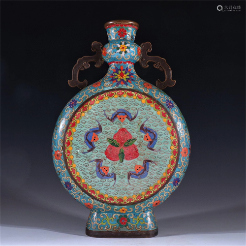 A Cloisonne Moonflask Vase