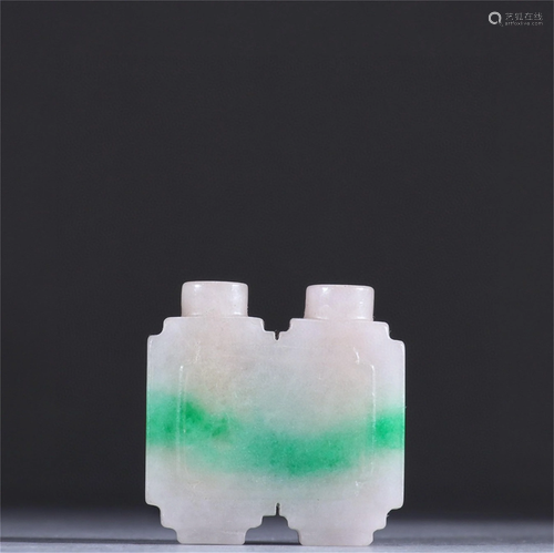 A Carved Jadeite Snuff Bottle