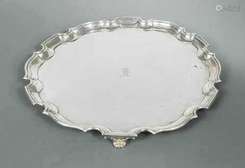 A George V silver salver,