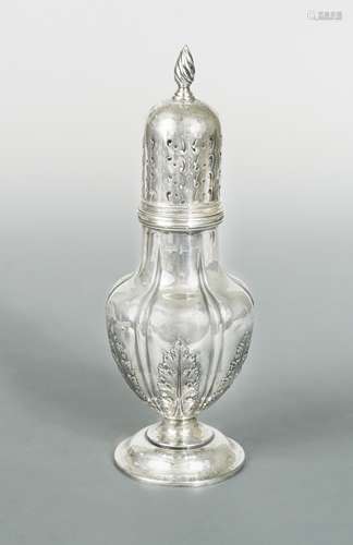 An Edward VII silver oversized sugar caster,