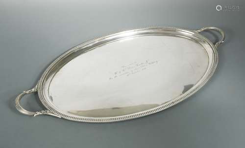 Chester - A George V silver two handled tray,