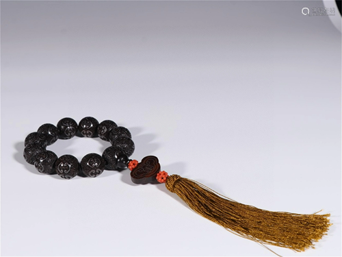 A Carved Agarwood Bracelet