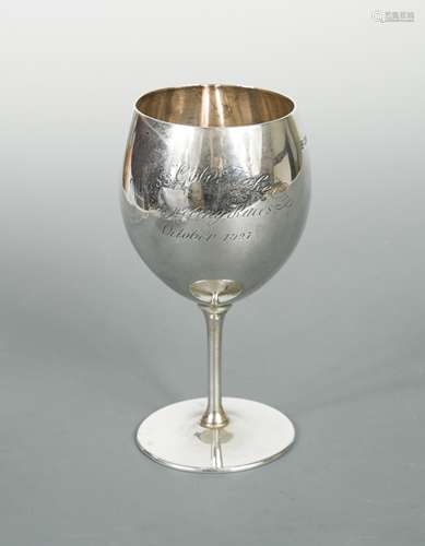 Chester - A George V silver wine goblet,