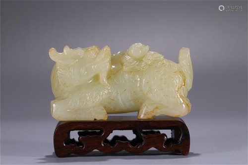 A Carved Jade Beast Shaped Decoration