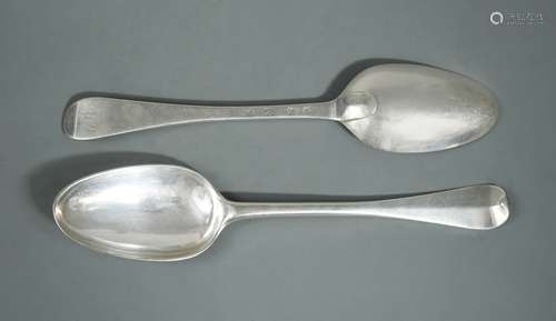 Edinburgh - A pair of early George III silver tablespoons,