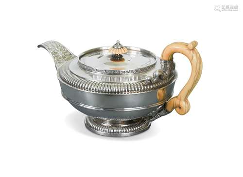 A George III silver teapot, probable mark of Paul Storr,