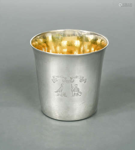 A parcel gilt beaker,