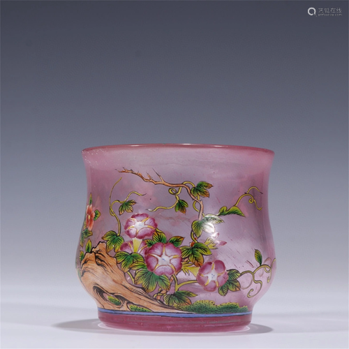 A Peking Glass Flower Patterned Jar