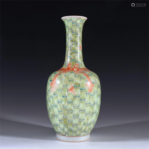 A Green Glazed Porcelain Vase