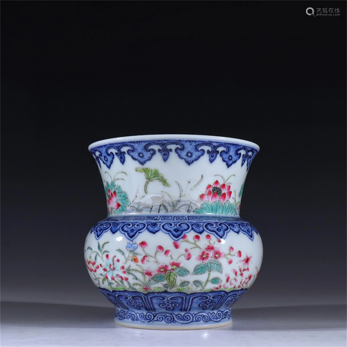 A Famille Rose Porcelain Jar