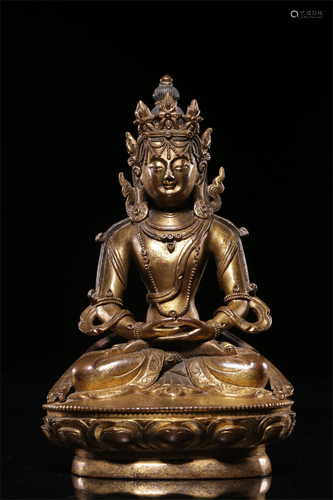 A Gilt Bronze Buddha Statue