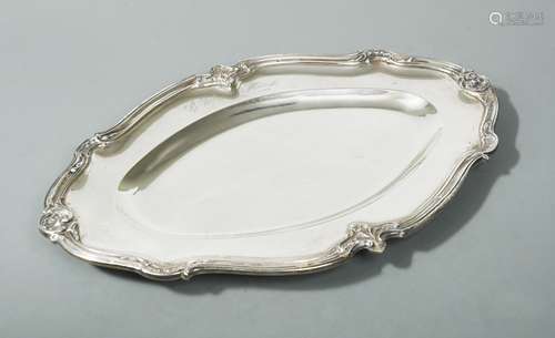 A late 19th century French metalwares silver platter,