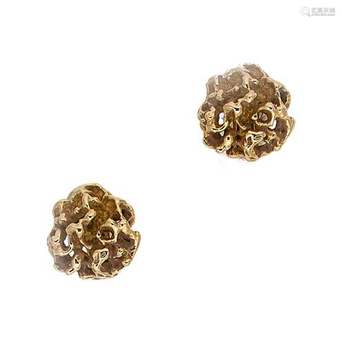 A pair of abstract nugget style ear clips,