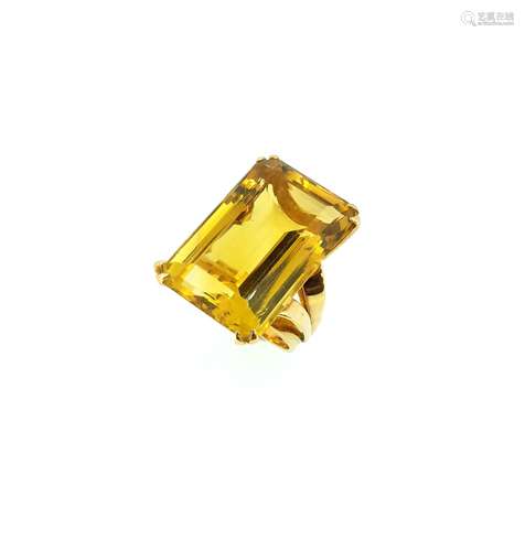 A large citrine dress ring,