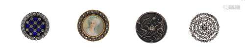 Four sets of antique ornate buttons,