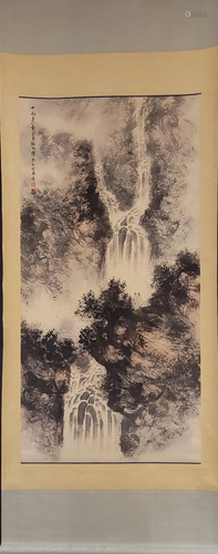 A Chinese Scroll Painting of Landscape