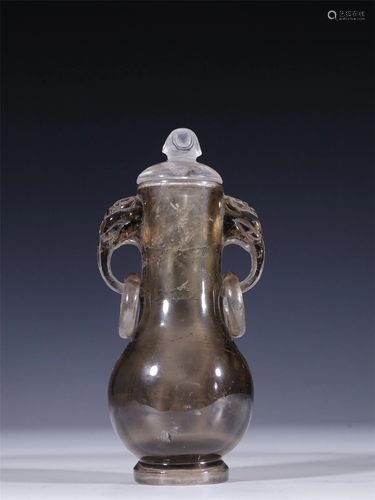 A Chinese Carved Rock Crystal Vase