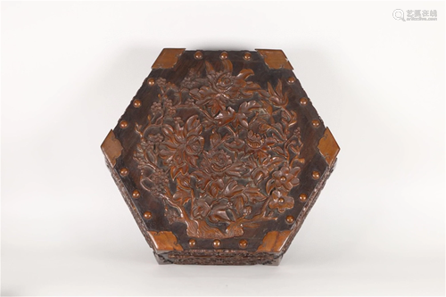 A Carved Hardwood Lidded Box