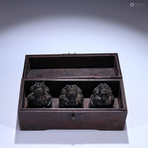 A Set of Chinese Carved Jade Seals