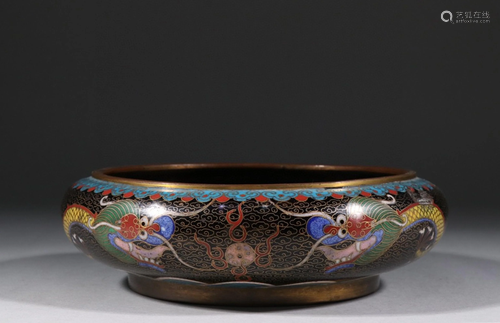 A Chinese Cloisonne Brush Washer