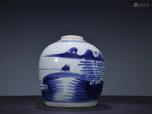 A Chinese Blue and White Porcelain Jar