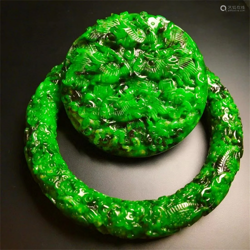 A Chinese Carved Jadeite Decoration