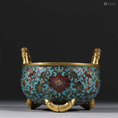 A Chinese Cloisonne Incense Burner