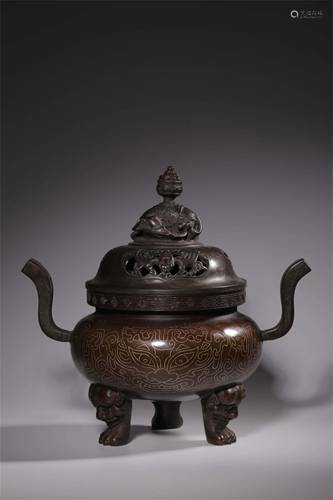 A Chinese Bronze Incense Burner